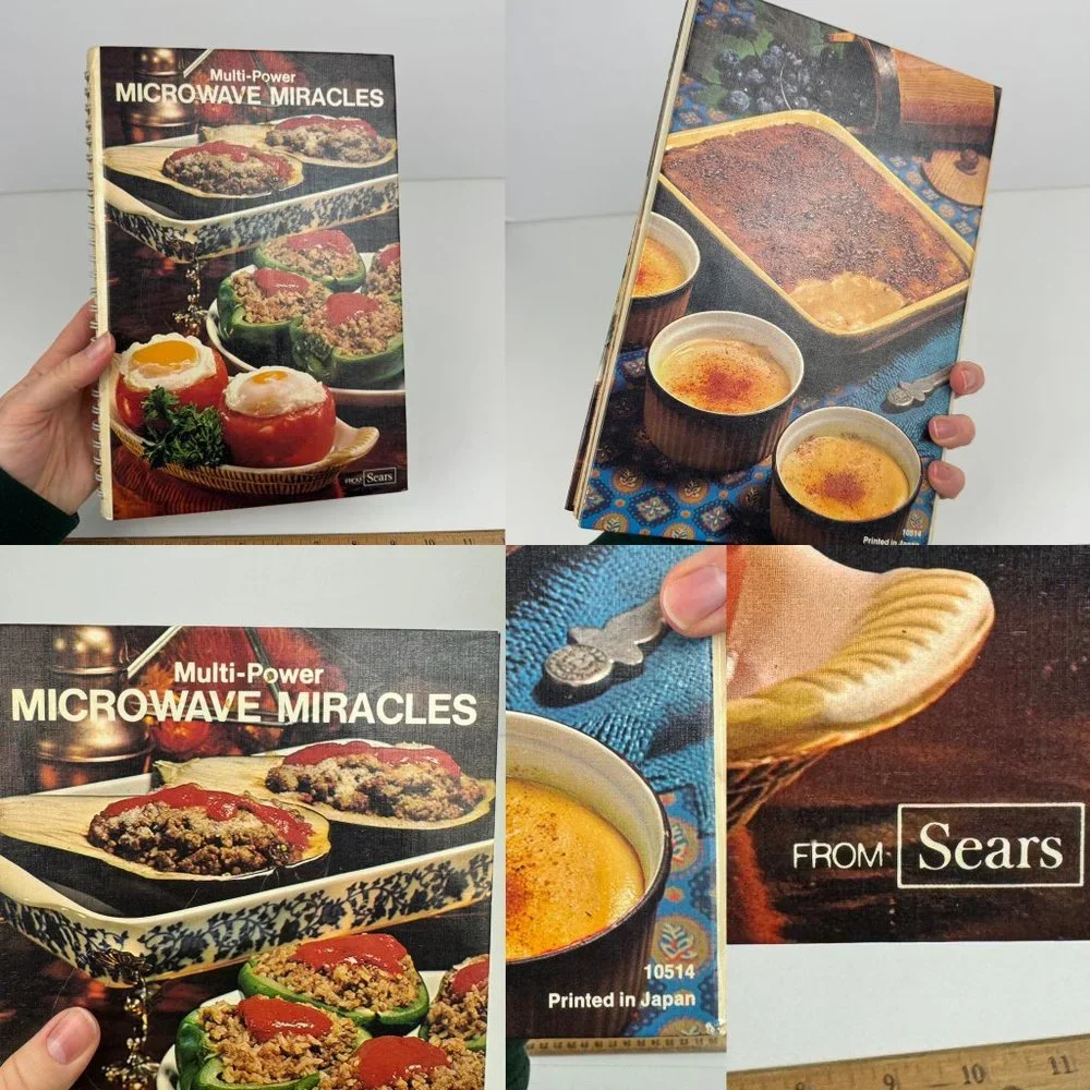 Vtg 70s Cookbooks Hardcover Microwave Miracles Paperback‎ Quick Dishes Eco Teach